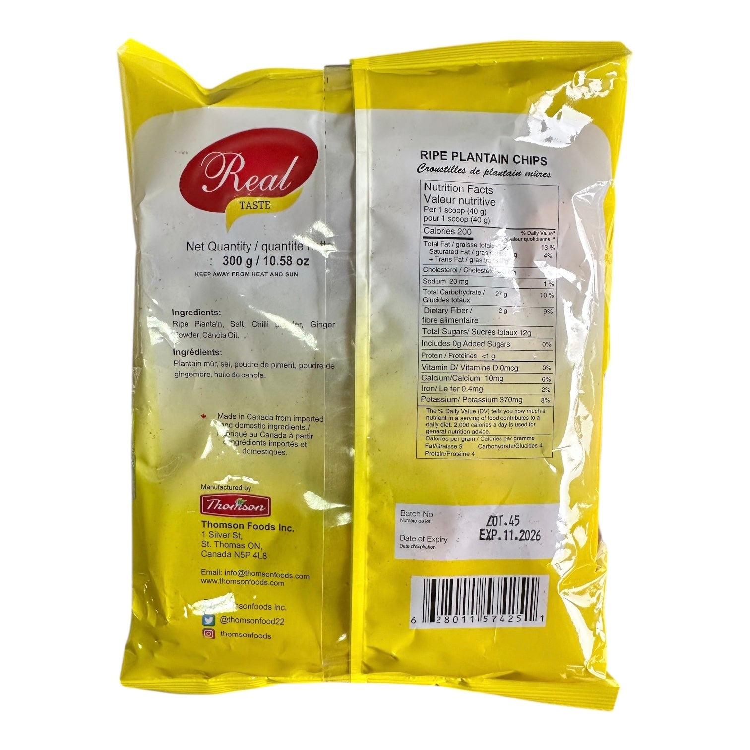 Real Plantain Chip Spicy (10.58oz)- Sweet & Crunchy Snack