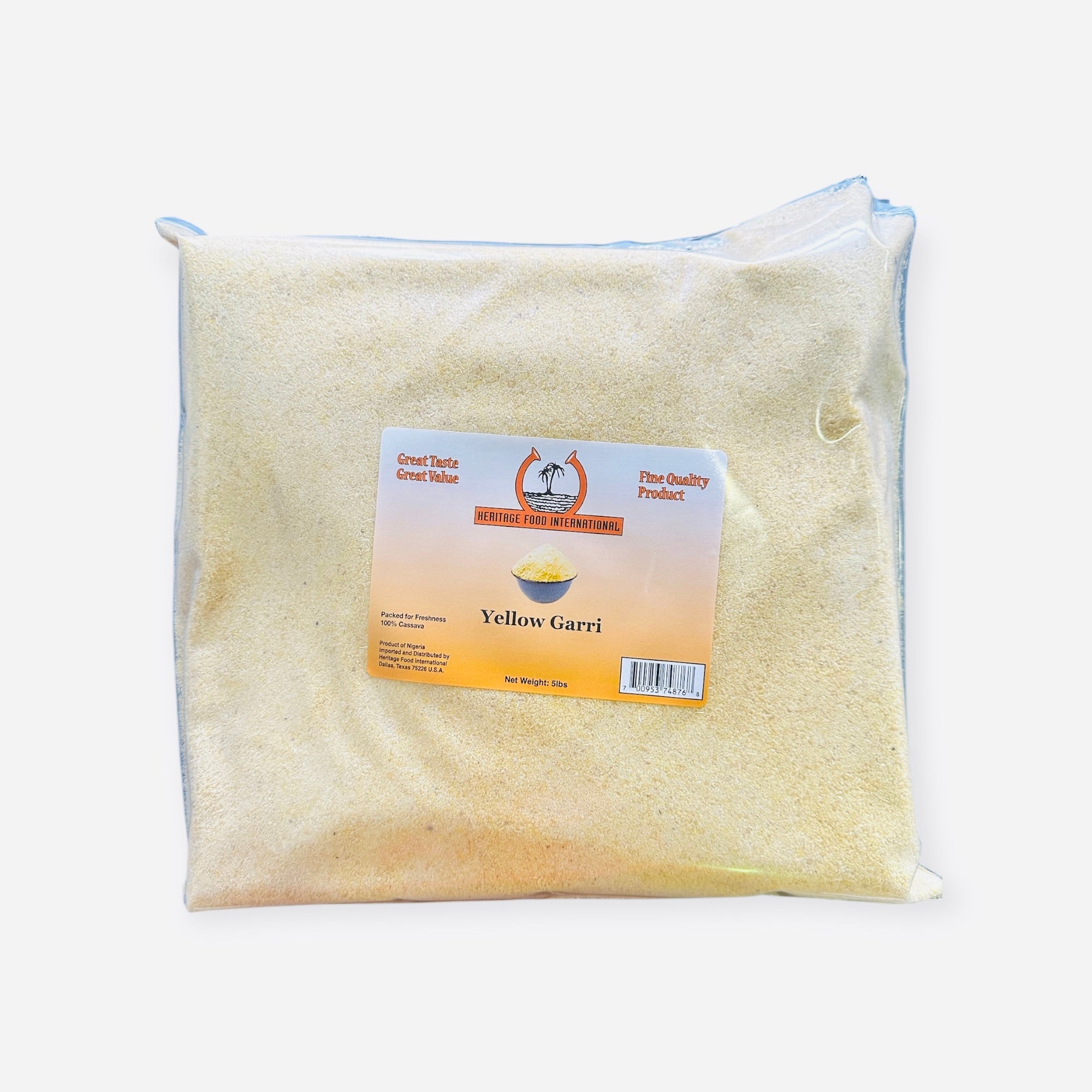 Yellow Gari 5lbs | Premium Nigerian Yellow Gari | Traditional African Cassava Flour | Authentic, Versatile Meal Base