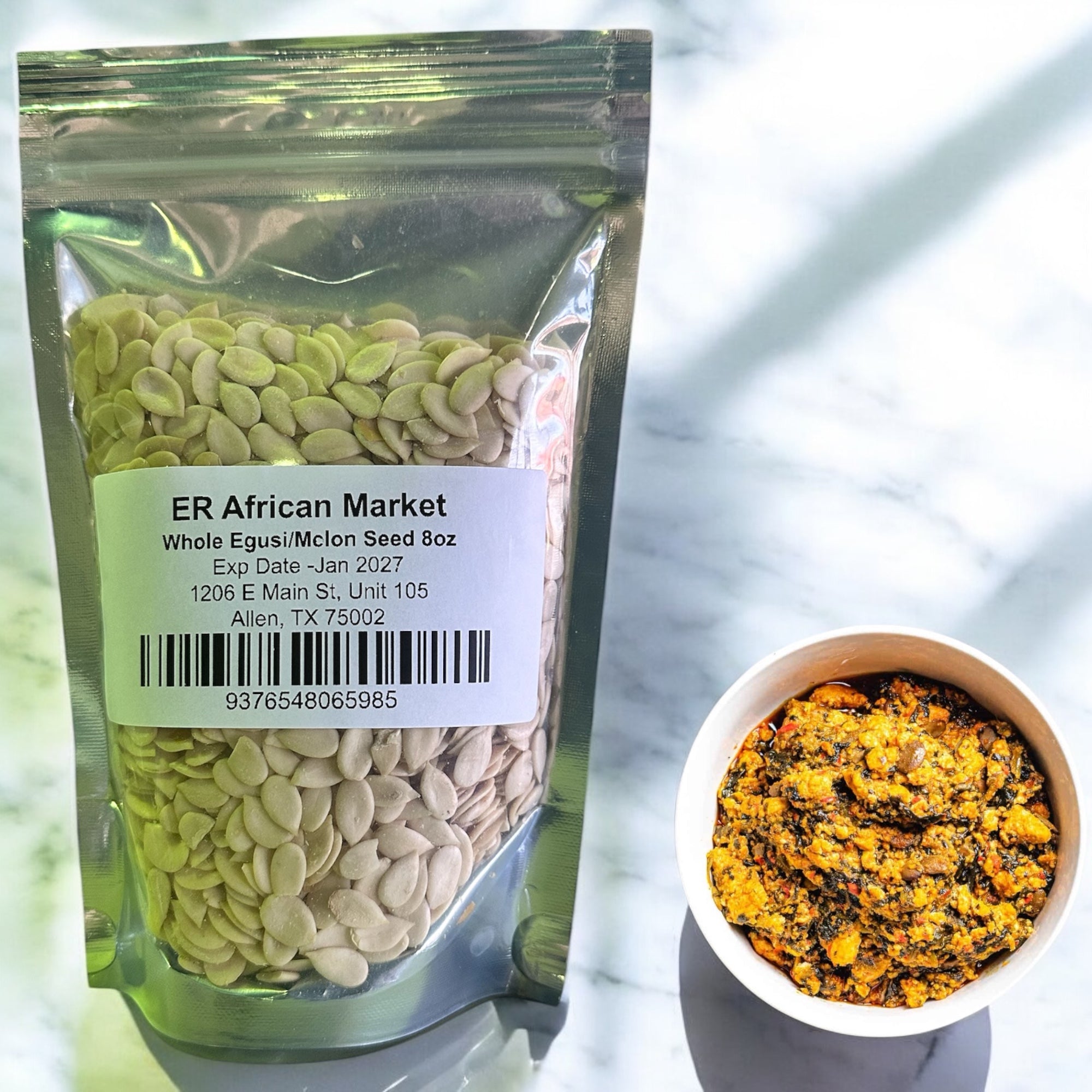 Egusi (Whole Melon Seeds) - 8oz, Premium Quality for Soups & Stews