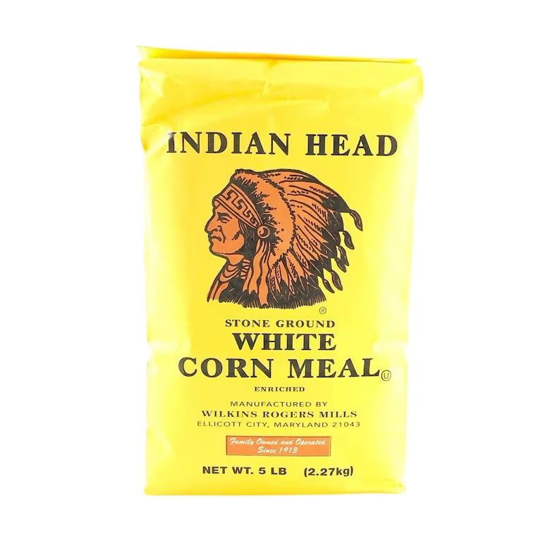 Indian Head Stone Ground White Corn Meal – Premium Enriched Corn Meal for Authentic Cooking & Baking | 5 lb (2.27 kg)