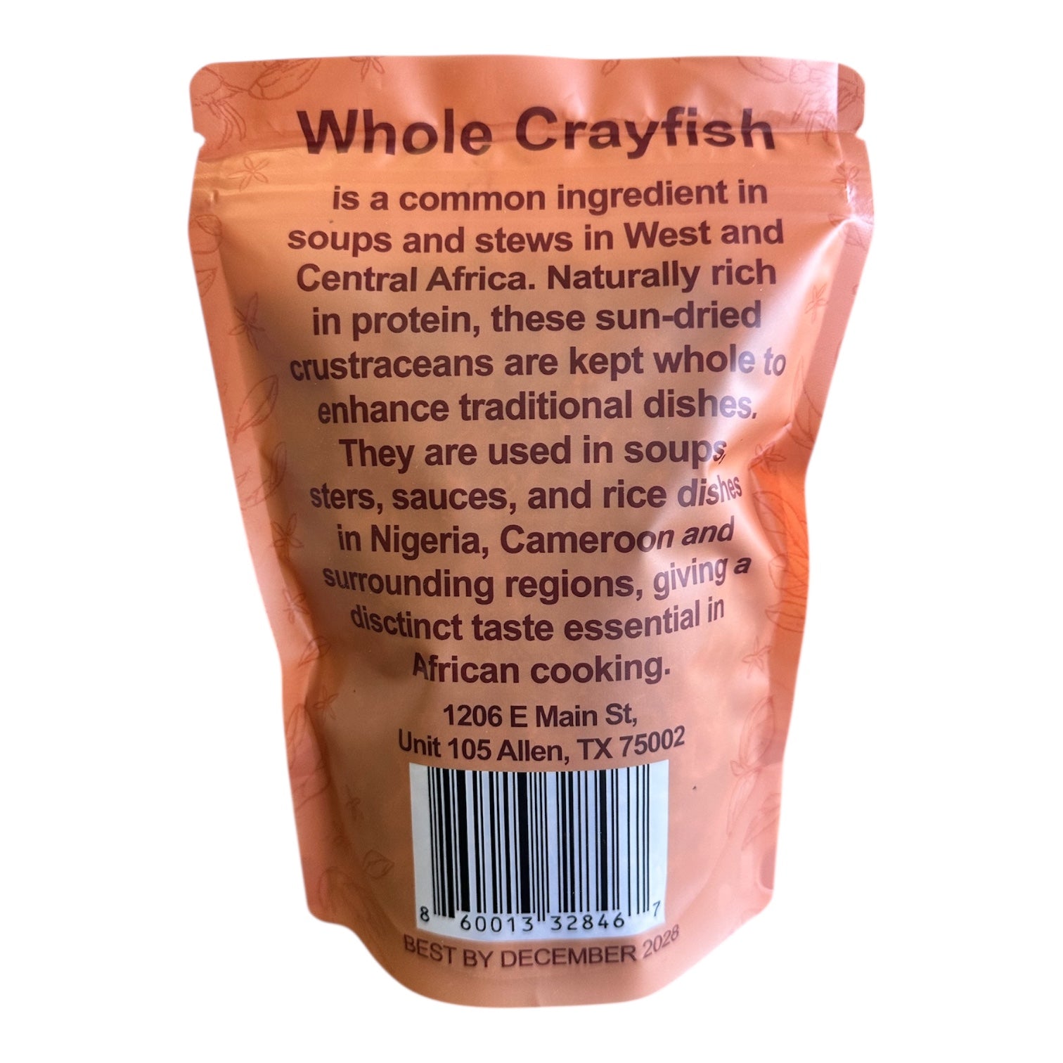 Whole Crayfish - 4oz, Flavorful Seafood for African Cuisine
