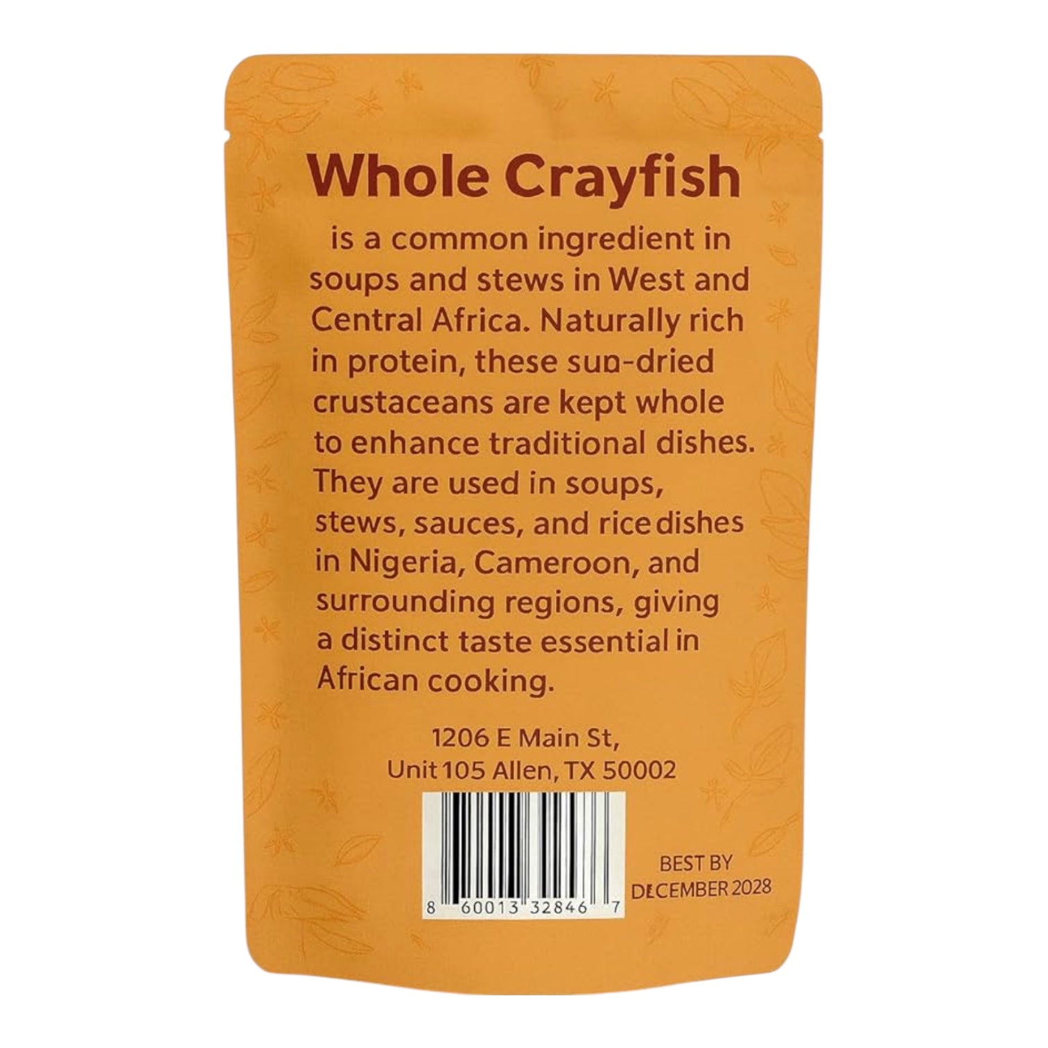 Whole Crayfish - 4oz, Flavorful Seafood for African Cuisine