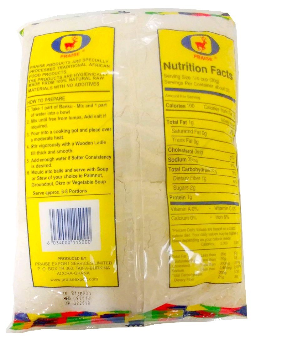 Praise African Fermented Banku Mix Cassava and Maize 1 kg| Authentic Ghanaian Banku Flour for Traditional Meals