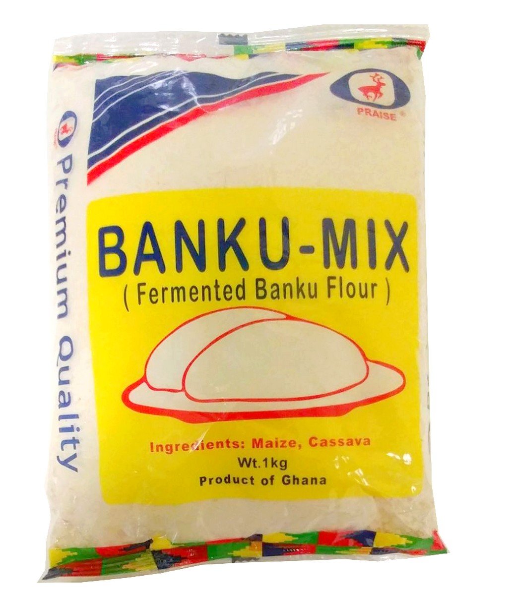 Praise African Fermented Banku Mix Cassava and Maize 1 kg| Authentic Ghanaian Banku Flour for Traditional Meals