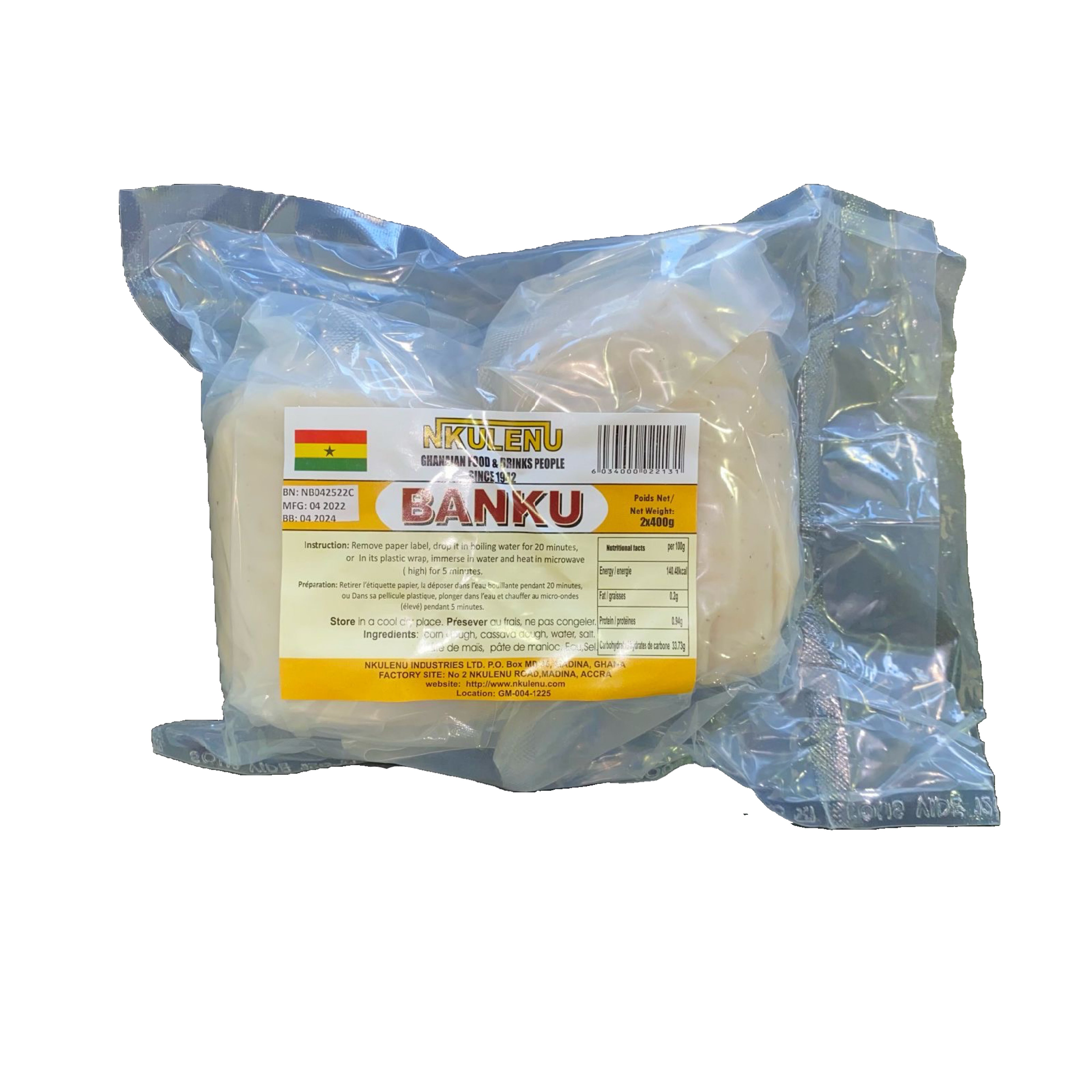 Nkulenu’s Banku (2x400g) - Authentic Fermented Corn & Cassava Dough | Ready-to-Cook Ghanaian Delight
