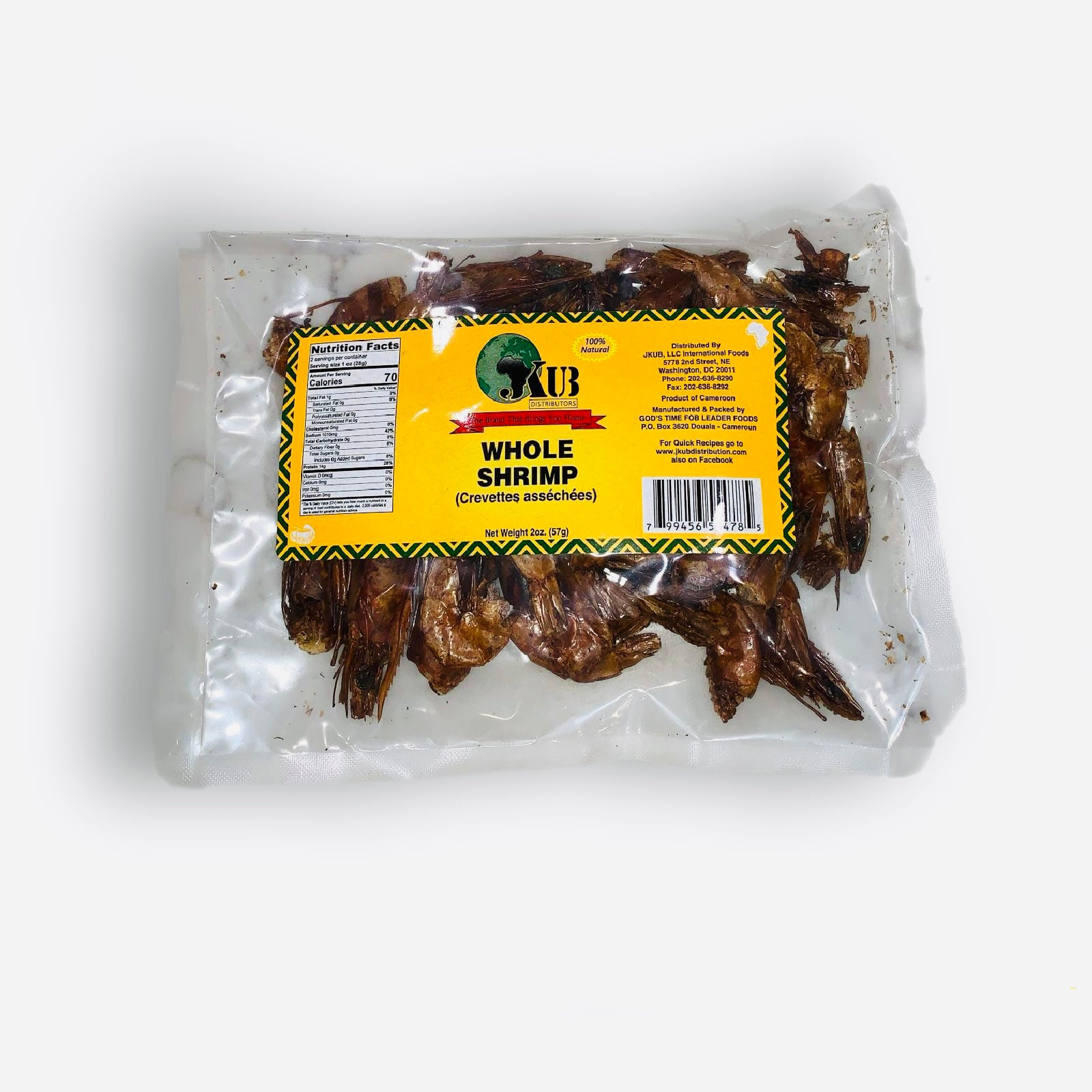 Whole Shrimp (Dried) - 2oz for Authentic African Soups & Stews