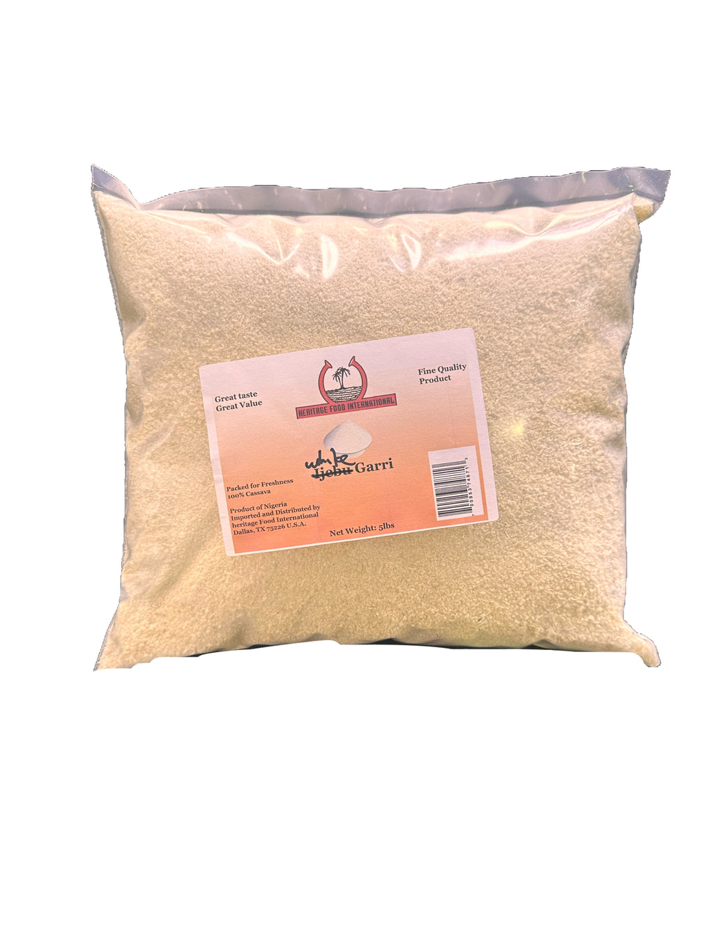 White Gari - 5lb, Premium Cassava Flour for African Dishes