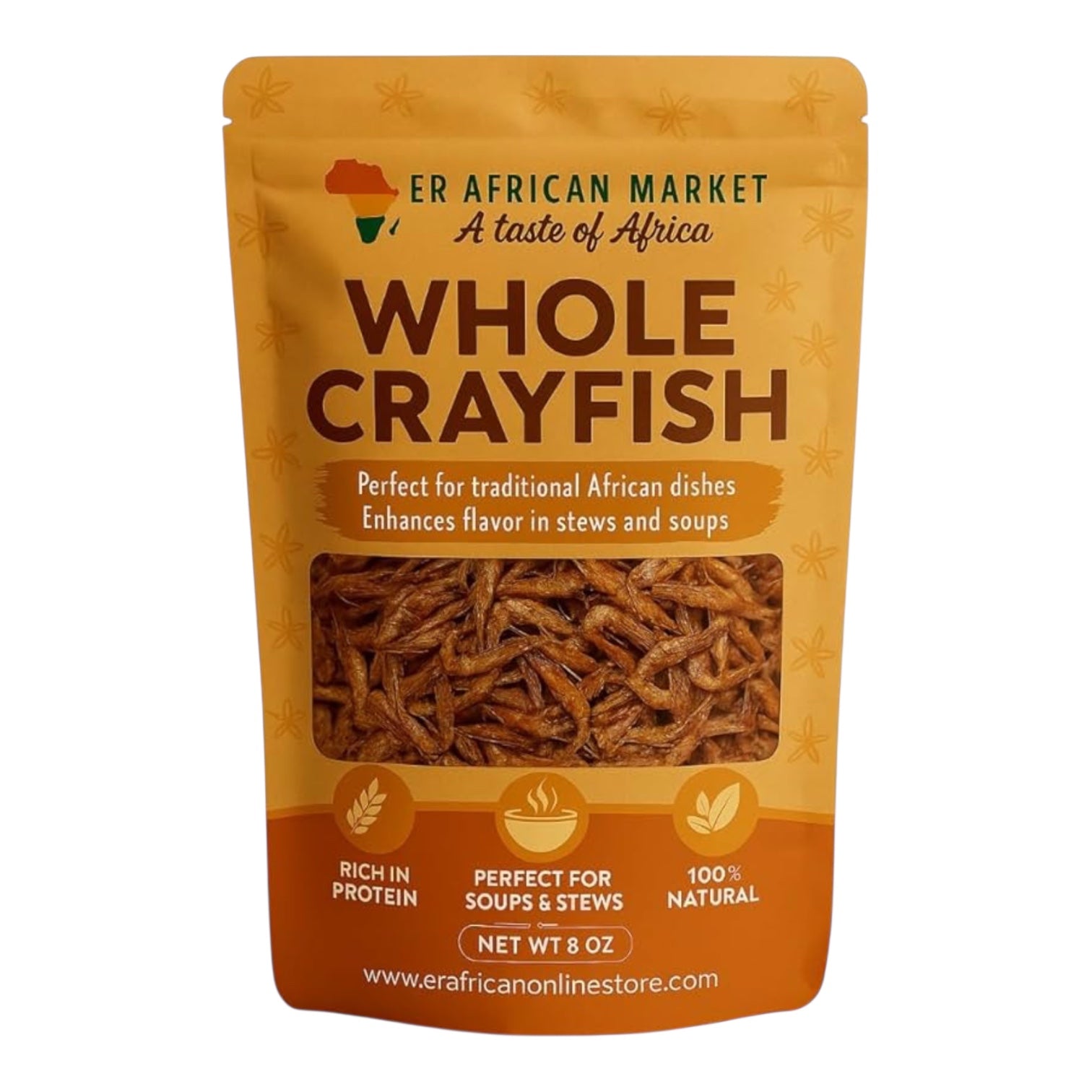 Whole Crayfish - 4oz, Flavorful Seafood for African Cuisine