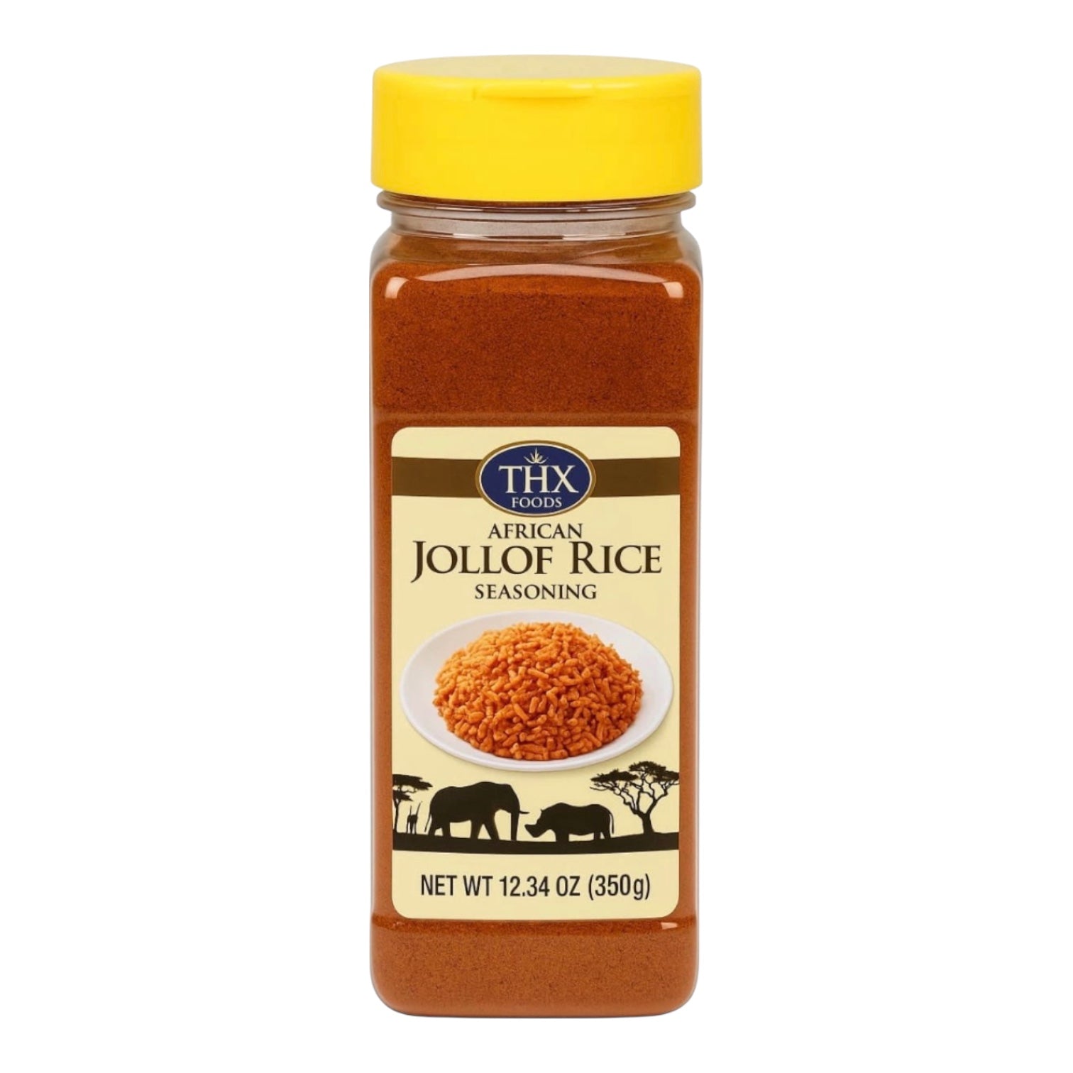 Jollof Rice Seasoning, 12.34oz – African Blend of paprika, spices, Onion, Garlic, and flavorful blend of spices designed to capture the bold and aromatic essence of traditional Jollof Rice. THX Food