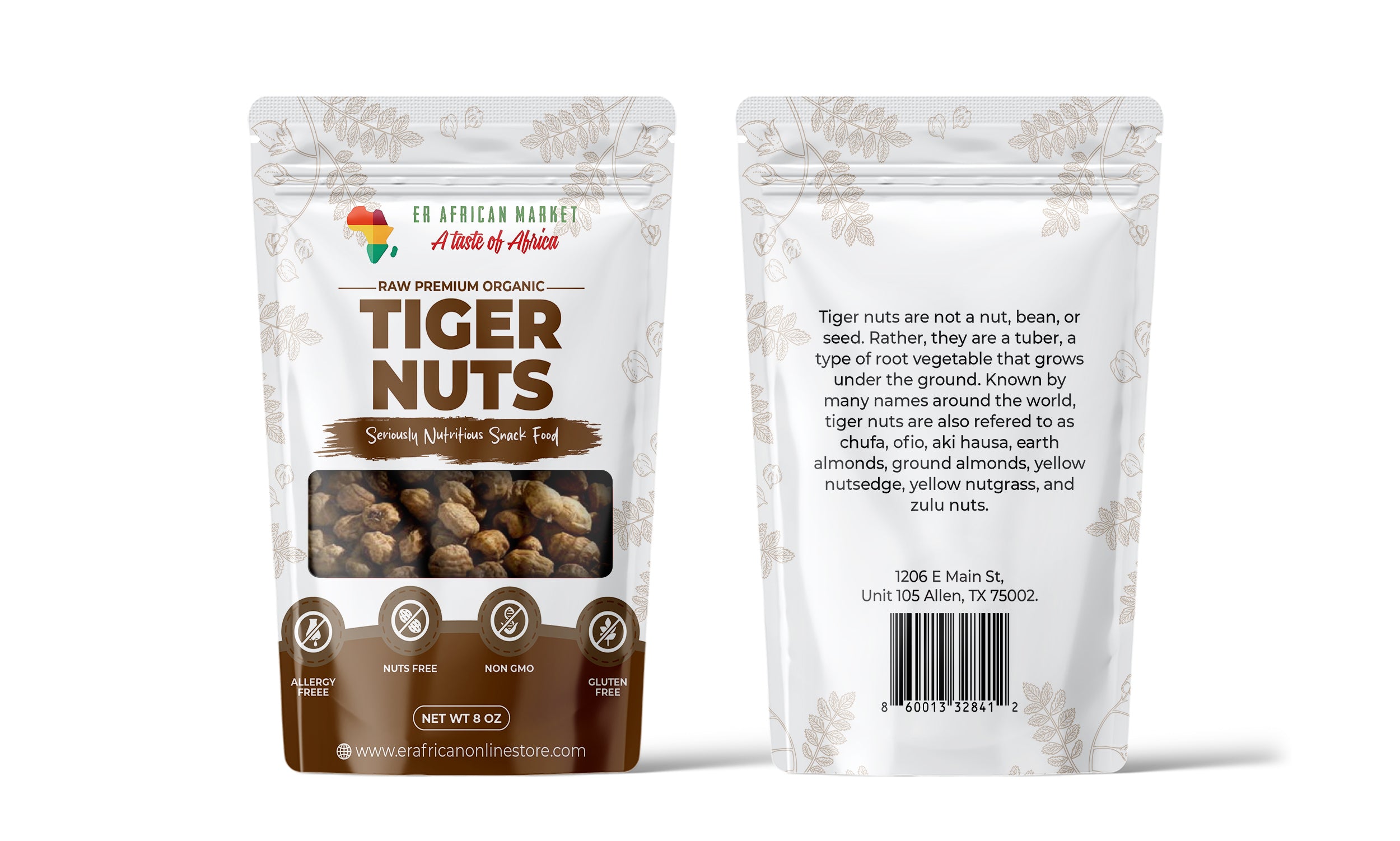 Organic Tiger Nuts – 8oz Raw, Gluten-Free, Vegan, Non-GMO, High Fiber, Prebiotic, Paleo Snack