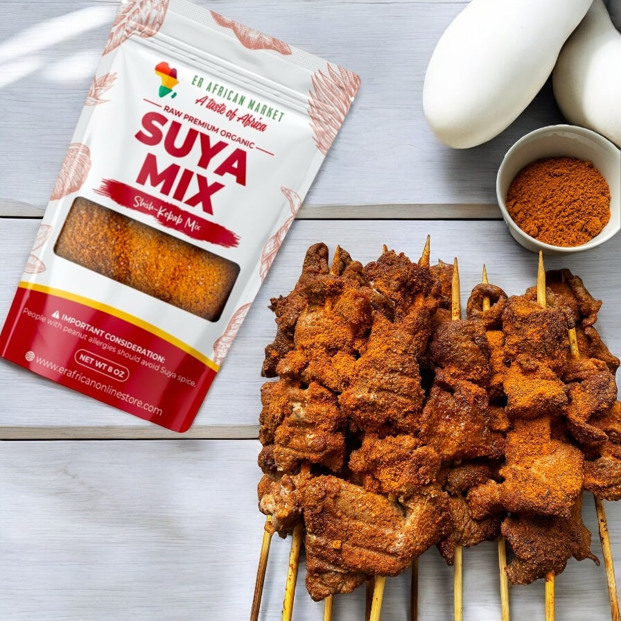 African Suya Mix – Premium West African Seasoning Blend, Perfect for Grilling, Roasting, and Cooking | Nutty & Spicy Suya Pepper – 8oz