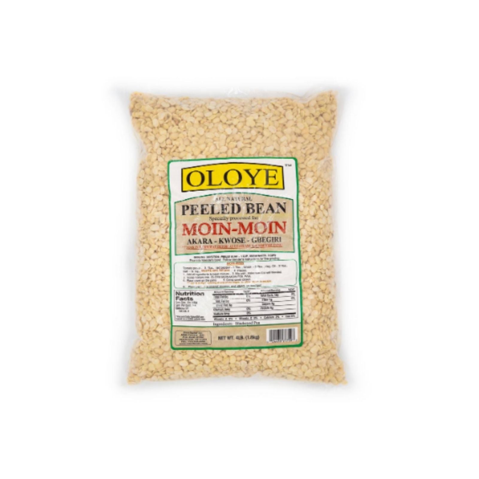 Oloye Peeled Beans - 2lbs, Perfect for Moin-Moin & Akara