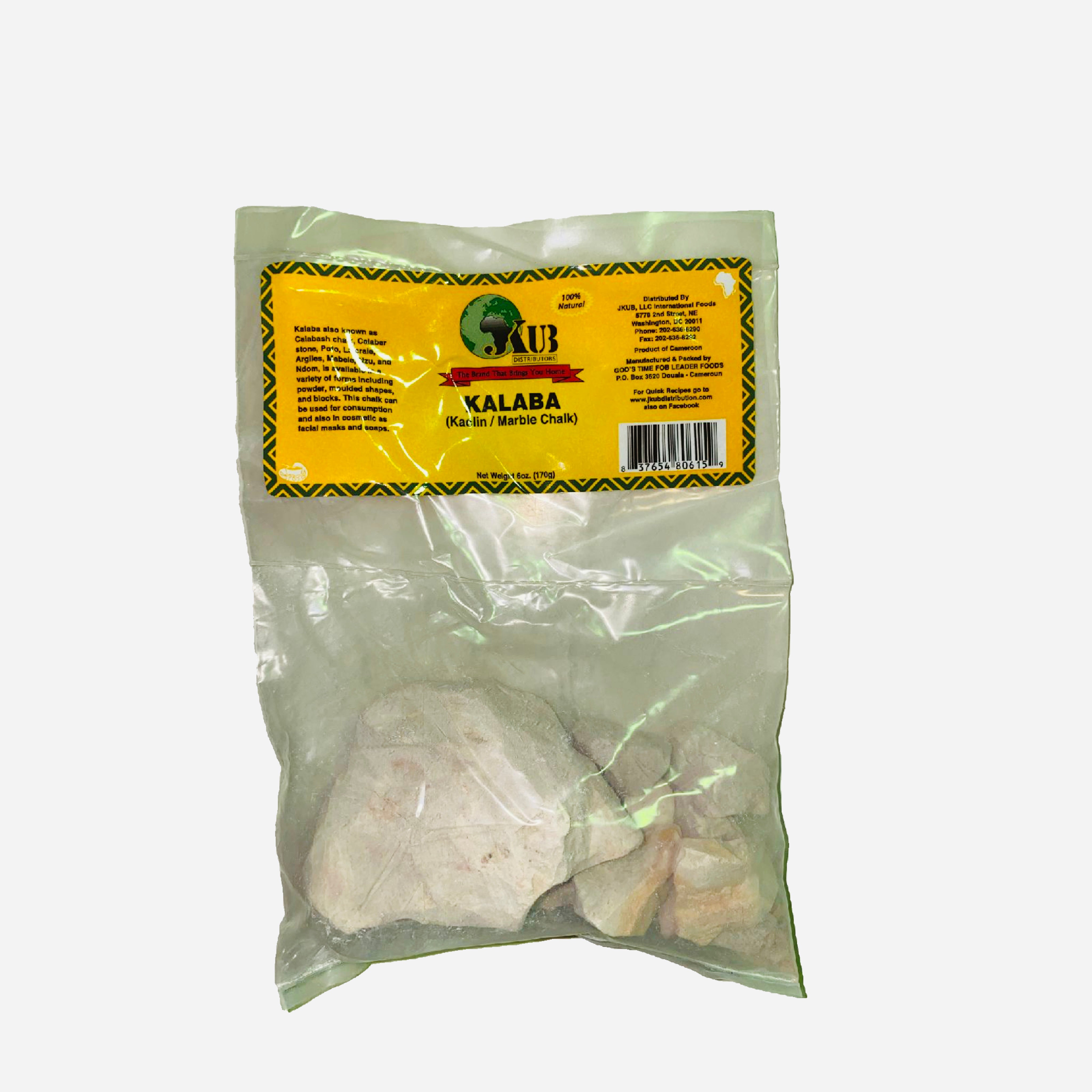 African Calaba Chalk (Kalaba Chalk) - 6oz, Traditional Tasting Chalk for Cultural Use